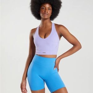 Gym shark Whitney Simmons purple tank top